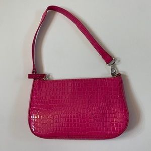 Missguided Pink Crocodile Bag